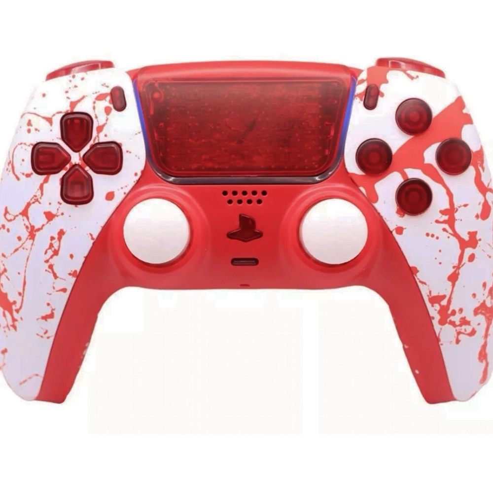 Esports PlayStation 5 Blood Splatter Controller PS5 TMR Thumbsticks Soft Touch